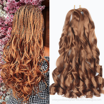 Pony Style Loose Wave Spiral Curly Braiding Hair French Curls Synthetic Braiding Hair Spiral Curl Wavy Braids